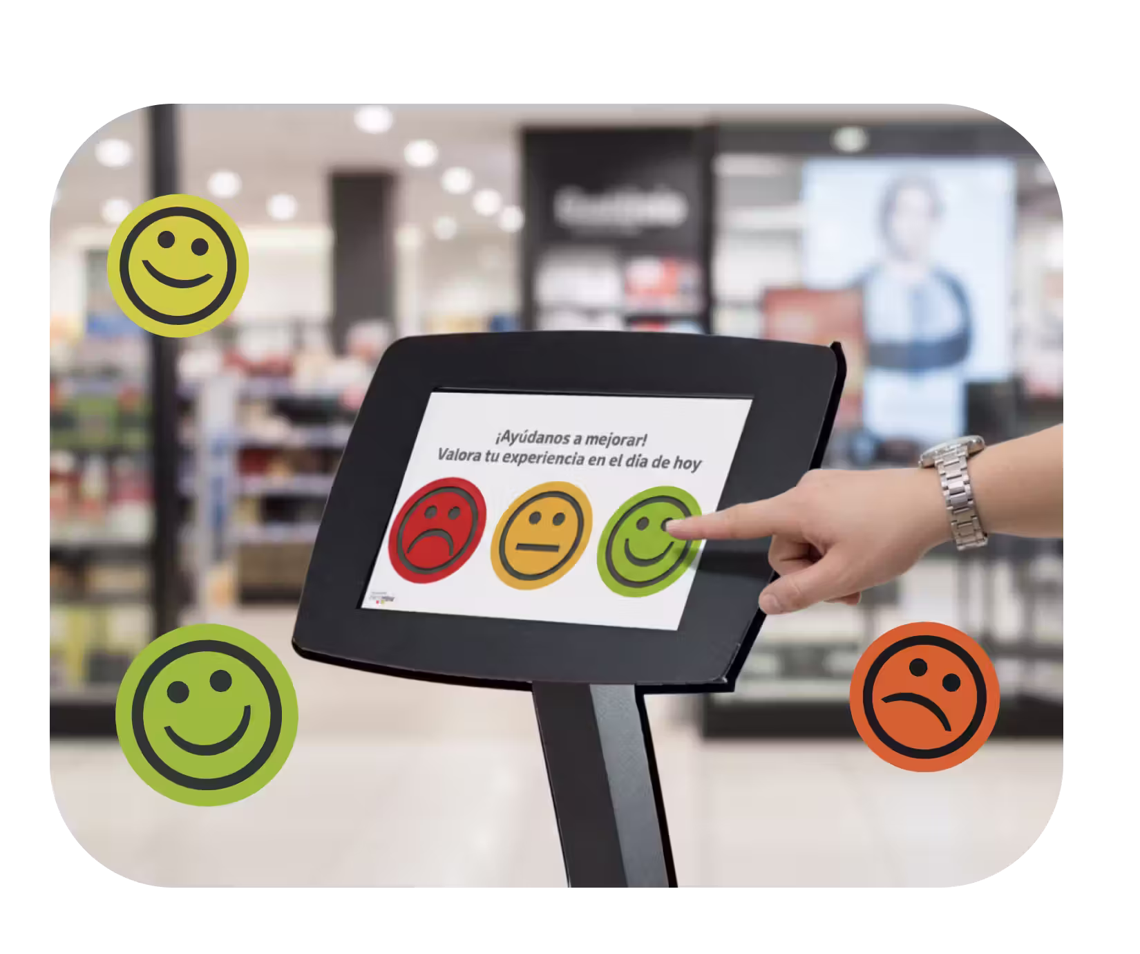 Smiley Feedback Tablet nel Retail